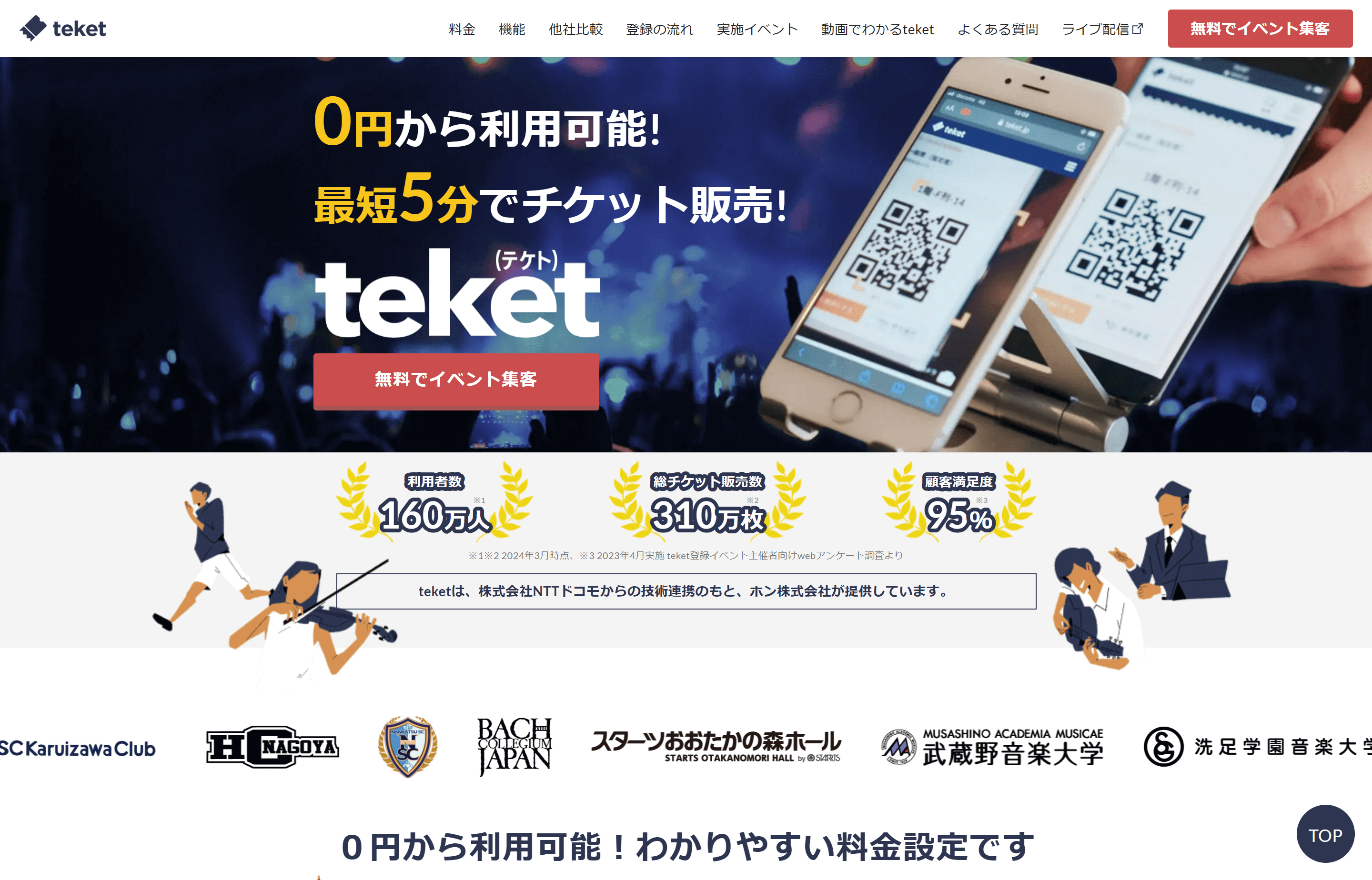 株式会社teketのサービス紹介資料ダウンロードページ