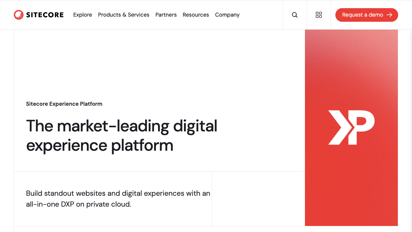 ヘッドレスCMS Sitecore Experience Platform 公式サイト画像）